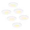 Set van 6 Barcelona - LED platte inbouwspots met lage inbouwdiepte 60mm - 6 Watt 570 Lumen - 2700K Warm wit - GU10 LED Module - Dimbaar - Rond - IP44 voor badkamer
