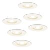 Set van 6 Bari LED Inbouwspots - 4 Watt 345 Lumen - 4000K neutraal wit - GU10 - Dimbaar - Rond - IP64 Waterdicht - Wit - Voor binnen