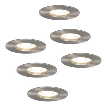 Set van 6 Bari LED inbouwspots - 4 Watt 345 Lumen - 4000K neutraal wit - GU10 - Dimbaar - Rond - IP64 Waterdicht - RVS - Voor binnen