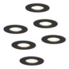 Set van 6 Bari LED inbouwspots - 4 Watt 345 Lumen - 4000K neutraal wit - GU10 - Dimbaar - Rond - IP64 Waterdicht - Zwart - Voor binnen