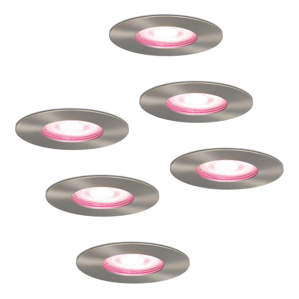 Set van 6 Bari Smart inbouwspots - IP65 waterdicht - Wifi + Bluetooth - RGBWW - GU10 - Google Home