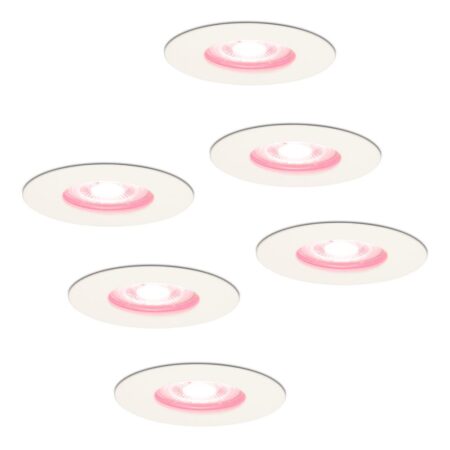 Set van 6 Bari Smart inbouwspots - IP65 waterdicht - Wifi + Bluetooth - RGBWW - GU10 - Google Home