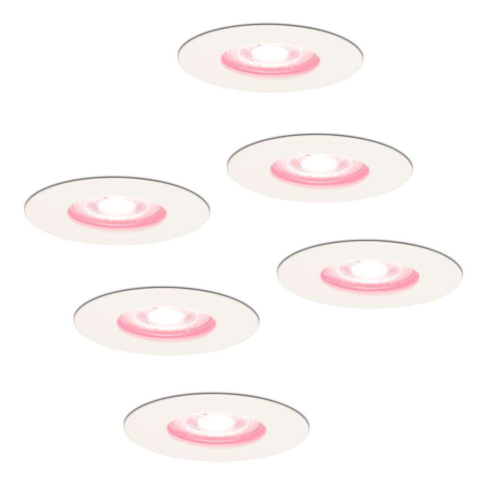 Set van 6 Bari Smart inbouwspots - IP65 waterdicht - Wifi + Bluetooth - RGBWW - GU10 - Google Home