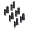 Set van 6 Blenda Wandlamp Zwart - 4000K neutraal wit - 8 Watt 690 Lumen - Bewegingssensor en Schemerschakelaar - IP44 Waterdicht - Up & Downlight voor buiten | HOFTRONIC