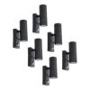 Set van 6 Blenda Wandlamp Zwart - 6500K daglicht Wit - 8 Watt 690 Lumen - Bewegingssensor en Schemerschakelaar - IP44 Waterdicht - Up & Downlight voor buiten | HOFTRONIC