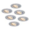 Set van 6 Chandler LED inbouwspots - 6W 570lm - GU10 LED Module - 2700K warm wit - Dimbaar - Kantelbaar - IP20 Voor binnen - RVS | HOFTRONIC