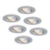 Set van 6 Chandler LED inbouwspots - 6W 570lm - GU10 LED Module - 4000K neutraal wit - Dimbaar - Kantelbaar - IP20 voor binnen - RVS | HOFTRONIC