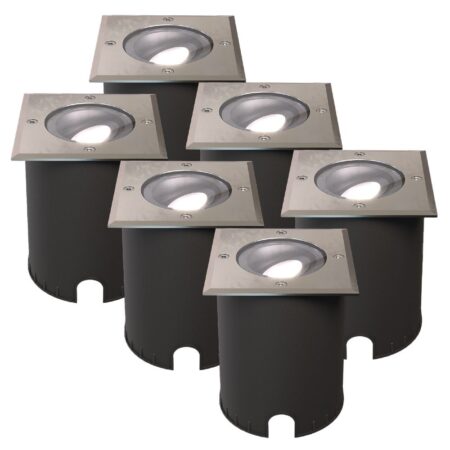 Set van 6 Cody LED Grondspots RVS - GU10 4