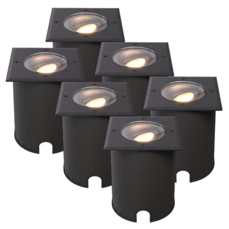 Set van 6 Cody LED Grondspots Zwart - GU10 4