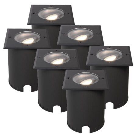 Set van 6 Cody LED Grondspots Zwart - GU10 4