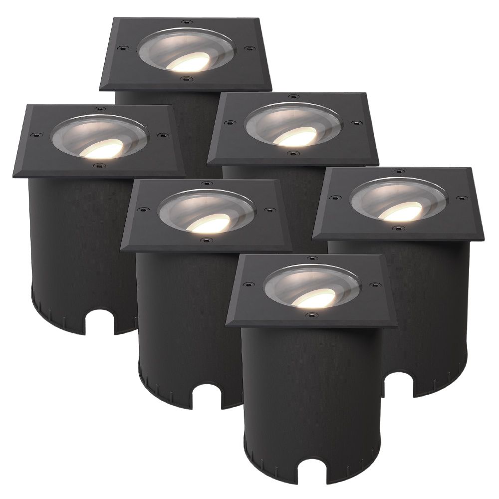 Set van 6 Cody LED Grondspots Zwart - GU10 4