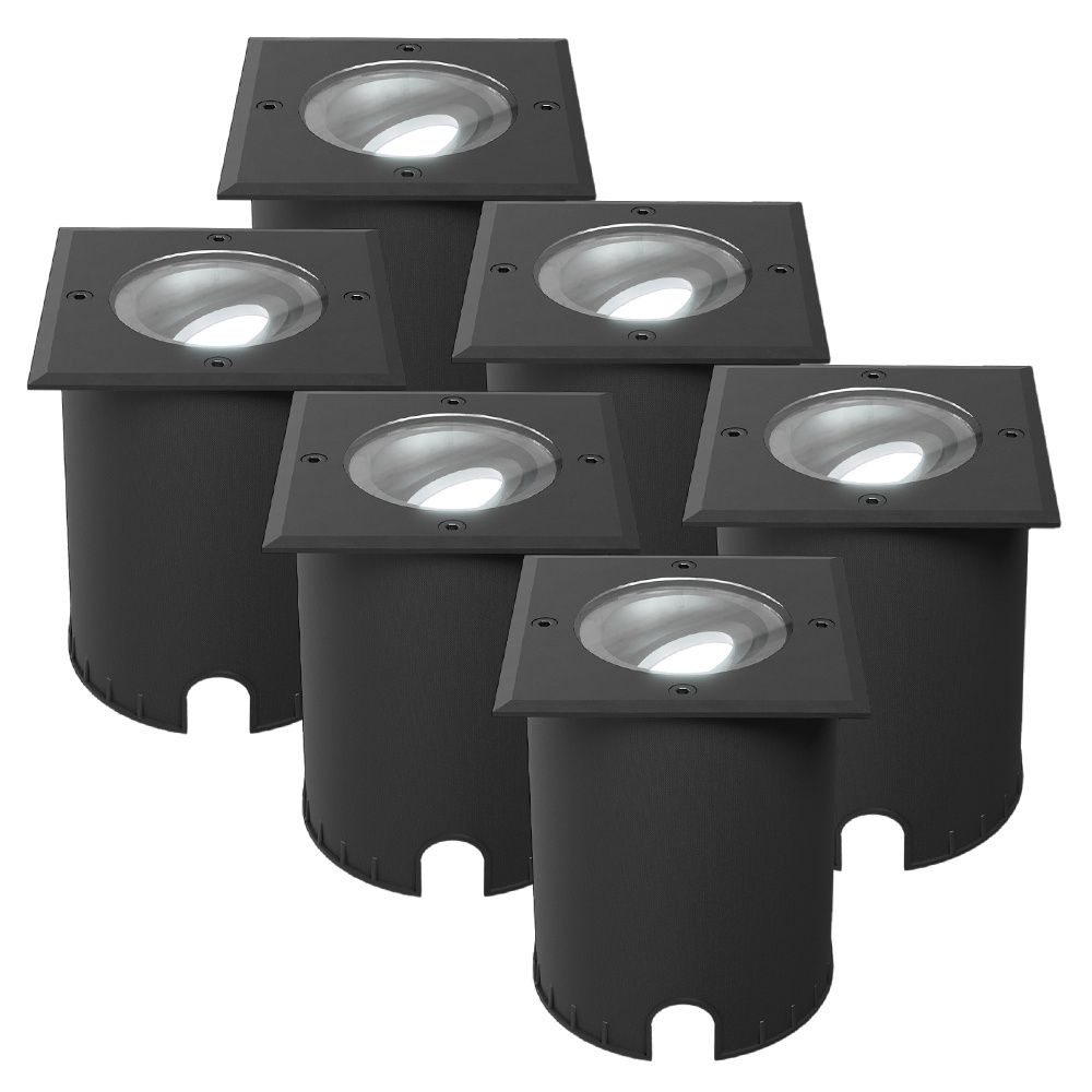Set van 6 Cody LED Grondspots Zwart - GU10 4