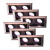Set van 6 Durham Inbouwspots Dubbel RVS - GU10 - 4
