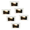 Set van 6 Durham LED inbouwspots vierkant - 4 Watt 345 lumen - 2700k warm wit - GU10 - Dimbaar Kantelbaar - Voor binnen - Wit | HOFTRONIC