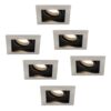 Set van 6 Durham vierkante LED inbouwspots - 4 Watt 345 Lumen - 4000K neutraal wit - GU10 - Dimbaar Kantelbaar - Voor binnen - RVS | HOFTRONIC