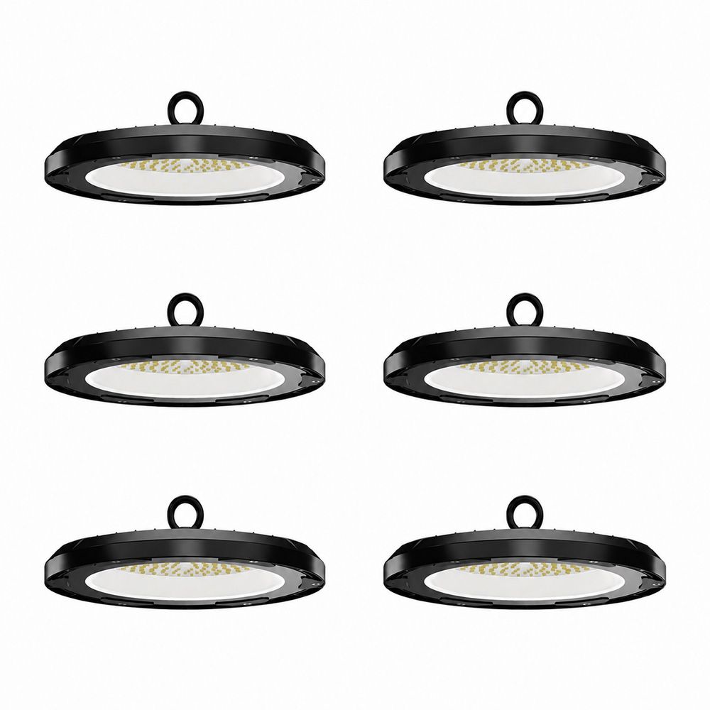Set van 6 - Eris LED High Bay UFO - 200 Watt - 28.000lm (140lm/W) - 6500K daglicht wit - IP65 waterdicht - IK08 - Flikkervrij | HOFTRONIC