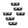 Set van 6 Fresno Dubbele Inbouwspots - Rechthoek - 2x GU10 - 2700K Warm wit - 8 watt 690 lumen - Kantelbaar - IP20 stofdicht - Zwart | HOFTRONIC