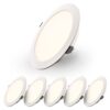 Set van 6 Georgia LED platte Inbouwspots wit - inbouwdiepte 25mm - 18 Watt 1820lm - Rond - 2700K warm Wit - Ø220 mm - IP20 voor binnen | HOFTRONIC