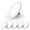 Set van 6 Georgia LED platte Inbouwspots wit - inbouwdiepte 25mm - 18 Watt 1820lm - Rond - 6500K Daglicht Wit - Ø220 mm - IP20 voor binnen | HOFTRONIC