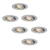 Set van 6 Jose LED inbouwspots - 5 Watt 400 lumen - 4000K Neutraal wit - GU10 - Dimbaar - Rond - Kantelbaar - Voor binnen - RVS | HOFTRONIC