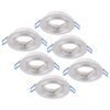 Set van 6 Kobi LED Inbouwspots - Kantelbaar - Diameter 90mm - Rond - GU10 Fitting inbouwarmatuur - IP20 voor binnen - Geborsteld RVS | HOFTRONIC