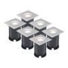 Set van 6 LED Grondspots vierkant buiten - Dimbaar - GU10 - 6500K daglicht wit - 4 Watt 345 Lumen - Tuinspot - Oprit - RVS - IP64 Waterdicht | HOFTRONIC