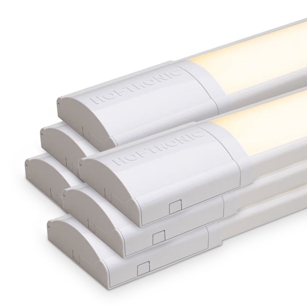 Set van 6 LED batten 120cm - 5600 lumen 40 Watt (140lm/W) - 3000K Warm Wit - Flikkervrij - IP20 voor binnen - Onderbouwverlichting - Koppelbaar | HOFTRONIC