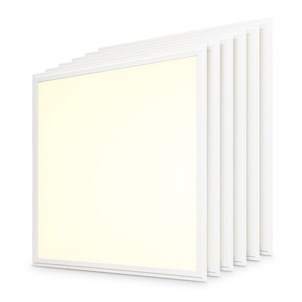 Set van 6 LED panelen - 62x62cm - 36 Watt 4320 lumen (120lm/W) - 3000K warm wit - Flikkervrij - UGR22 - IP20 voor binnen - 50.000 branduren | HOFTRONIC