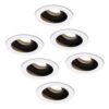Set van 6 Laredo LED inbouwspots - GU10 4 Watt 345 Lumen - 4000K neutraal wit - Dimbaar - verzonken - Rond - Kantelbaar - IP20 Voor binnen - Wit | HOFTRONIC