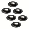 Set van 6 Laredo LED inbouwspots - GU10 4 Watt 345 Lumen - 4000K neutraal wit - Dimbaar - verzonken - Rond - Kantelbaar - IP20 Voor binnen - Zwart | HOFTRONIC