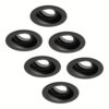 Set van 6 Laredo LED inbouwspots - GU10 4 Watt 345 Lumen - 6500K daglicht wit - Dimbaar - verzonken - Rond - Kantelbaar - IP20 Voor binnen - Zwart | HOFTRONIC