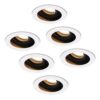 Set van 6 Laredo LED inbouwspots - GU10 - 4 Watt 345 lumen - 2700K Warm wit - Dimbaar - verzonken - Rond - Kantelbaar - IP20 Voor binnen - Wit | HOFTRONIC