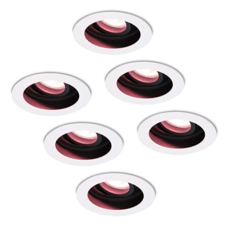 Set van 6 Laredo smart inbouwspots - Wifi + Bluetooth - RGBWW - GU10 - Kantelbaar - Google Home