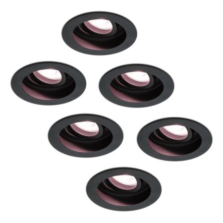 Set van 6 Laredo smart inbouwspots - Wifi + Bluetooth - RGBWW - GU10 - Kantelbaar - Google Home