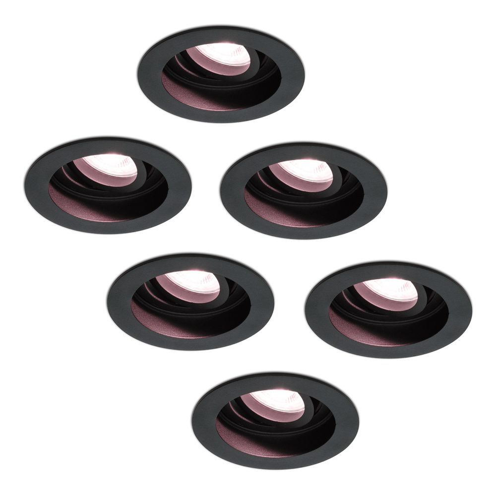 Set van 6 Laredo smart inbouwspots - Wifi + Bluetooth - RGBWW - GU10 - Kantelbaar - Google Home
