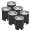 Set van 6 Lilly LED Grondspots - Dimbaar - Kantelbaar - GU10 - 4000K neutraal wit - 4 Watt 345 Lumen - Rond - IK10 - RVS - IP67 waterdicht | HOFTRONIC