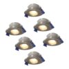 Set van 6 Lima LED inbouwspots - 4 Watt 345 Lumen - 4000K neutraal wit - GU10 - Dimbaar - Rond - Kantelbaar - IP65 Waterdicht - RVS - Voor binnen