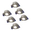 Set van 6 Lima LED inbouwspots - 4 Watt 345 Lumen - 6500K daglicht wit - GU10 - Dimbaar - Rond - Kantelbaar - IP65 Waterdicht - RVS - Voor binnen