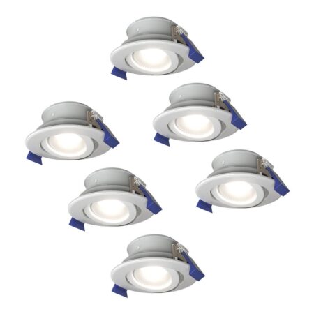 Set van 6 Lima LED inbouwspots - 4 Watt 345 Lumen - 6500K daglicht wit - GU10 - Dimbaar - Rond - Kantelbaar - IP65 Waterdicht - Wit - Voor binnen