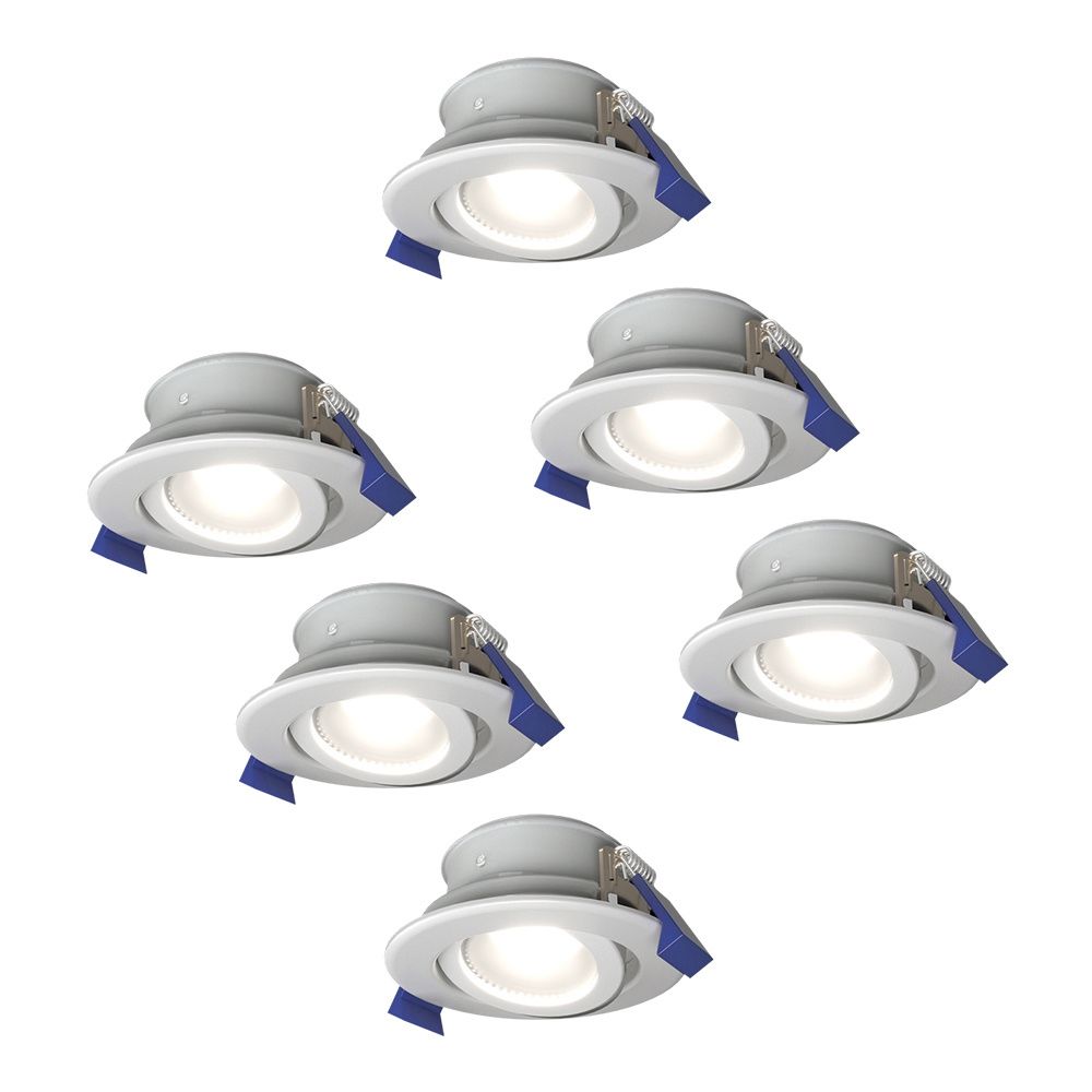 Set van 6 Lima LED inbouwspots - 4 Watt 345 Lumen - 6500K daglicht wit - GU10 - Dimbaar - Rond - Kantelbaar - IP65 Waterdicht - Wit - Voor binnen
