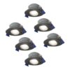 Set van 6 Lima LED inbouwspots - 4 Watt 345 Lumen - 6500K daglicht wit - GU10 - Dimbaar - Rond - Kantelbaar - IP65 Waterdicht - Zwart - Voor binnen