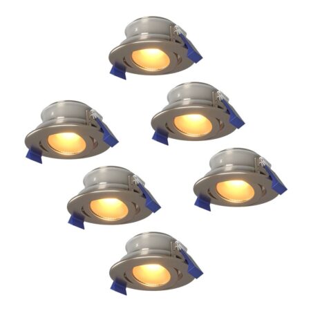 Set van 6 Lima LED inbouwspots - 4 Watt 345 lumen - 2700K Warm wit - GU10 - Dimbaar - Rond - Kantelbaar - IP65 Waterdicht - RVS - Voor binnen