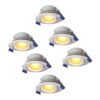 Set van 6 Lima LED inbouwspots - 4 Watt 345 lumen - 2700K Warm wit - GU10 - Dimbaar - Rond - Kantelbaar - IP65 Waterdicht - Wit - Voor binnen