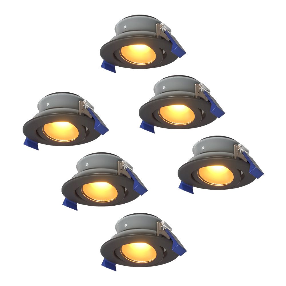 Set van 6 Lima LED inbouwspots - 4 Watt 345 lumen - 2700K Warm wit - GU10 - Dimbaar - Rond - Kantelbaar - IP65 Waterdicht - Zwart - Voor binnen