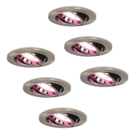 Set van 6 Lublin smart inbouwspots - Wifi + Bluetooth - RGBWW - GU10 - Kantelbaar - Google Home