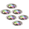 Set van 6 Luna - Smart inbouwspots - IP44 - Kantelbaar - 12 Watt 1050 Lumen (Superbright) - Wifi + Bluetooth - RGBWW - Google Home