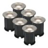 Set van 6 Maisy LED Grondspot - Dimbaar - Rond - Ø12cm - GU10 - 4 Watt 345 Lumen - 4000K neutraal wit - RVS - IP67 waterdicht - Tuinspot - Oprit | HOFTRONIC
