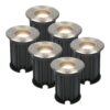 Set van 6 Maisy LED Grondspots Rond - Dimbaar - GU10 - 2700K warm wit - 4 Watt 345 lumen - Rond - Ø12cm - Tuinspot - Oprit - RVS - IP67 waterdicht | HOFTRONIC