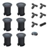 Set van 6 Maisy LED Grondspots Rond - Dimbaar - GU10 fitting - Rond - Ø12cm - Tuinspot - Oprit - Zwart - IP67 - Inclusief installatiemateriaal (Kabel & connector) | HOFTRONIC