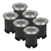 Set van 6 Maisy LED Grondspots - Rond - Ø12cm - RVS - GU10 fitting - Excl. lichtbron - IP67 waterdicht - Tuinspot - Oprit | HOFTRONIC